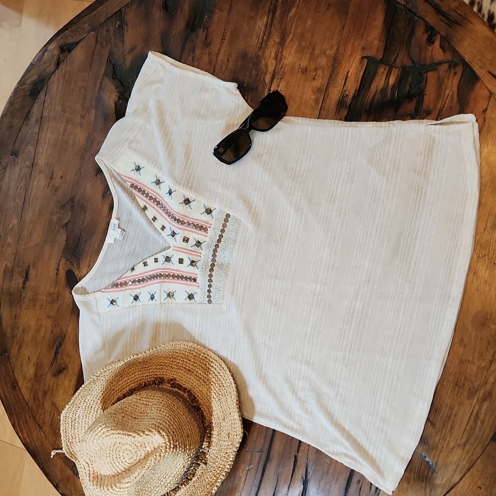 🚦3for$15🚦Jule Boho Embellished Lightweight Top size L